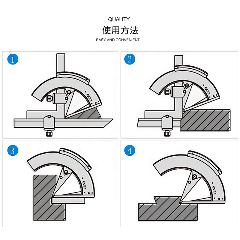 High quality steel 180 320 360 degree Vernier caliper Angle ruler universal bevel protractor