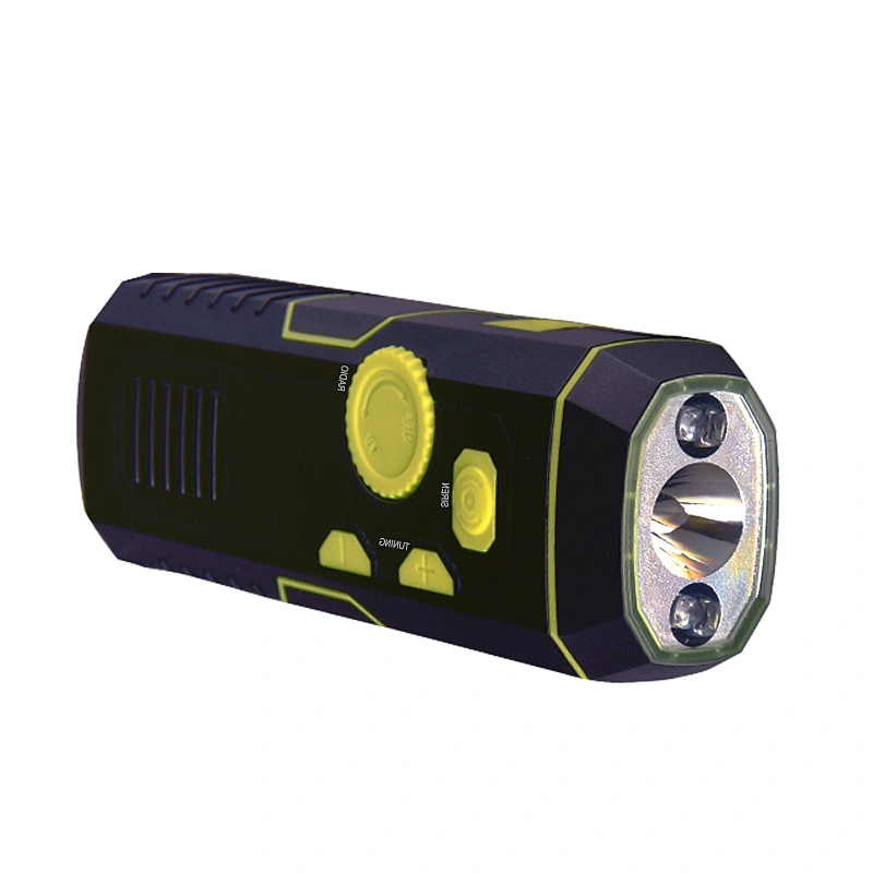 Portable Handheld USB Mini Fm Crank Radio Flashlight with USB