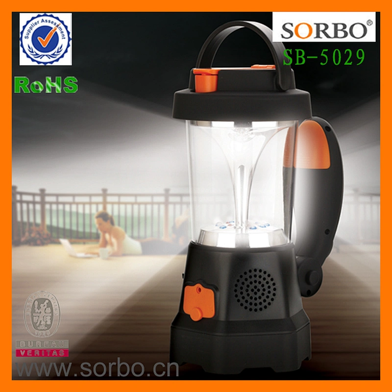 SOS Distress Signal Flashlight with Cranking Radio for Outdoor SOS Siren