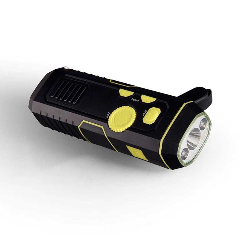Portable Handheld USB Mini Fm Crank Radio Flashlight with USB