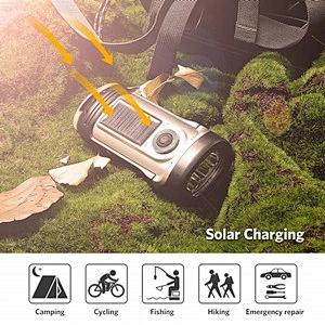 Waterproof Solar Powered Hand Cranking Multifunction Dimming Flashlight