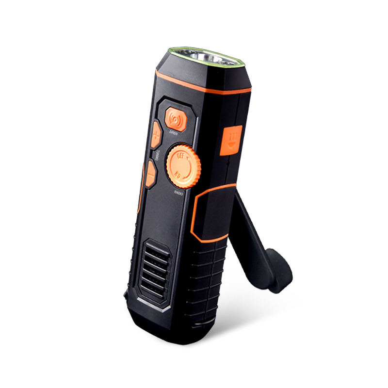 Portable Handheld USB Mini Fm Crank Radio Flashlight with USB
