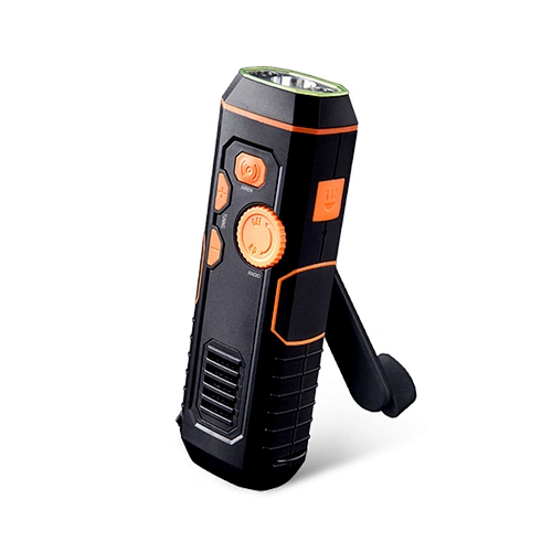 Portable Handheld USB Mini Fm Crank Radio Flashlight with USB