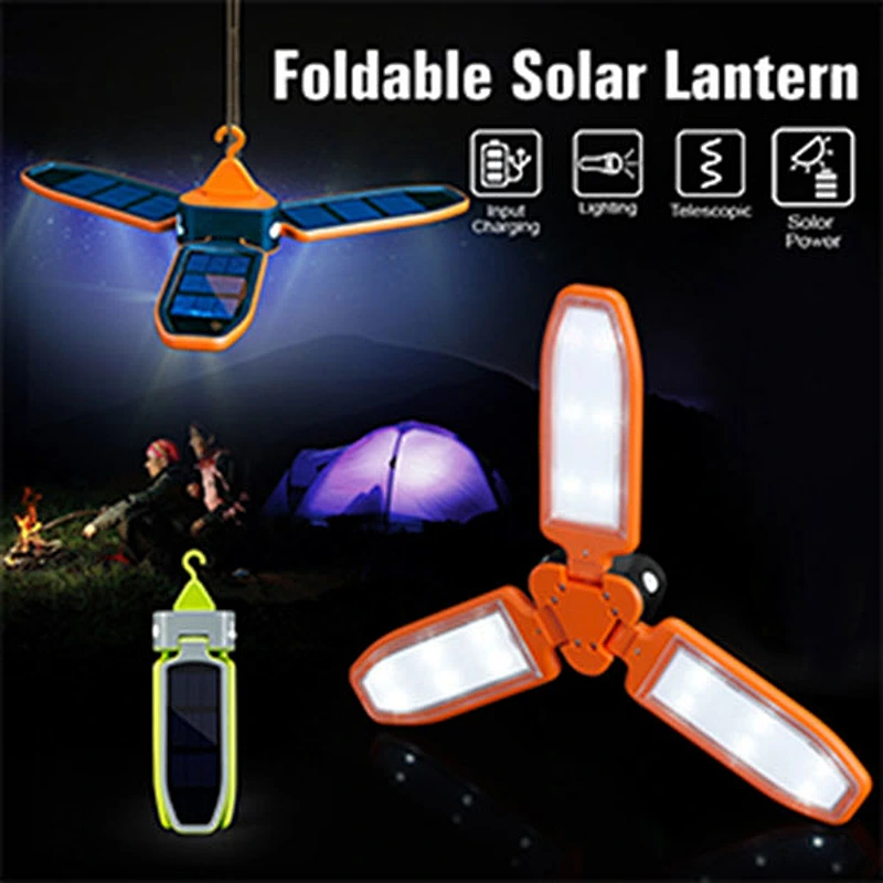New Solar Bright Collapsible Lantern Light Rechargeable Camping Lantern