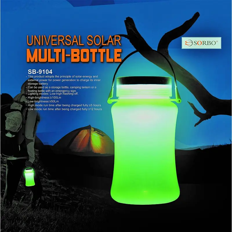 Wholesale Solar LED Mini Telescopic Glow Camping Lantern for Indoors Outdoors