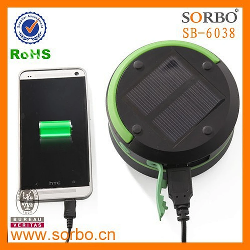 Telescope Solar LED Camping Lantern with Phone Charger