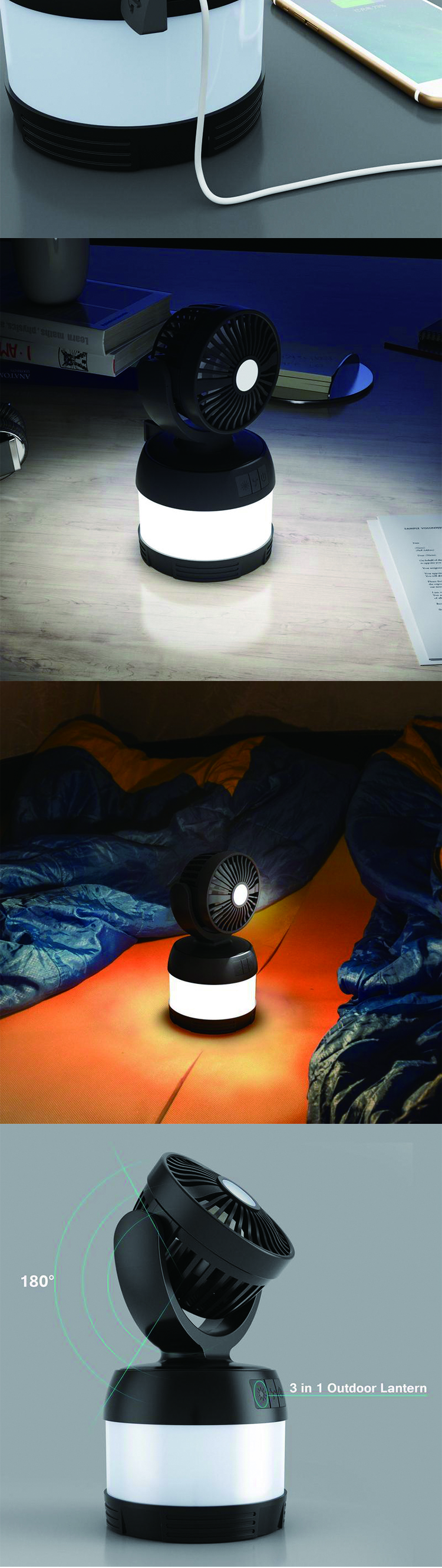camping lantern with fan