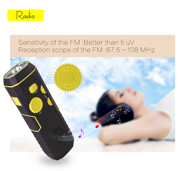 outdoor hand crank dynamo flashlight
