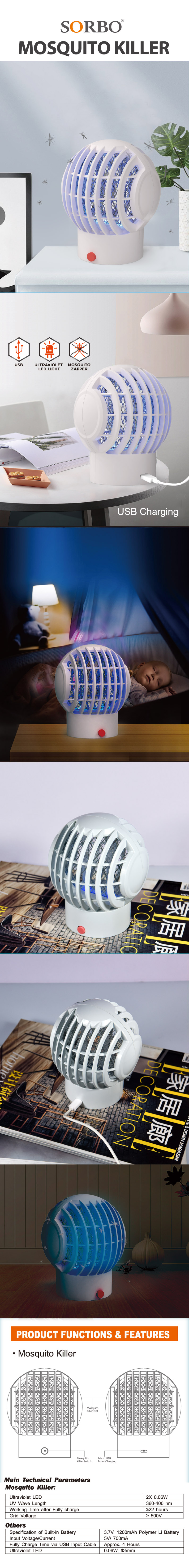 rechargeable bug zapper light