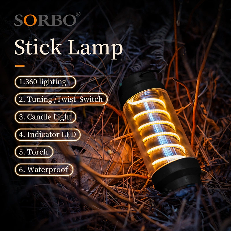 New  Waterproof Portable Edison Light Stick Plastic  with Type C Rechargeable