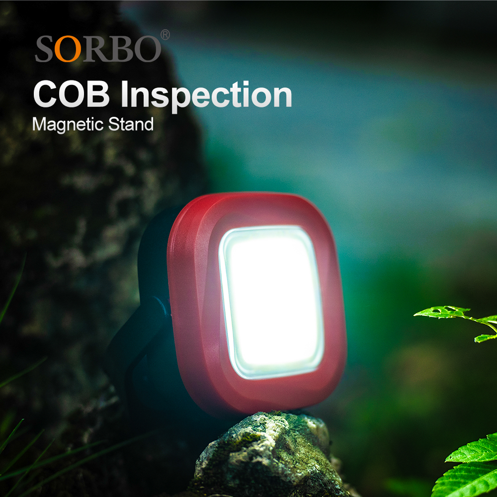 LED COB Work Light 180 Degree Rotate USB Rechargeable Anti-skidding Car Inspection Cordless Working Lamp with Magnet and Hook