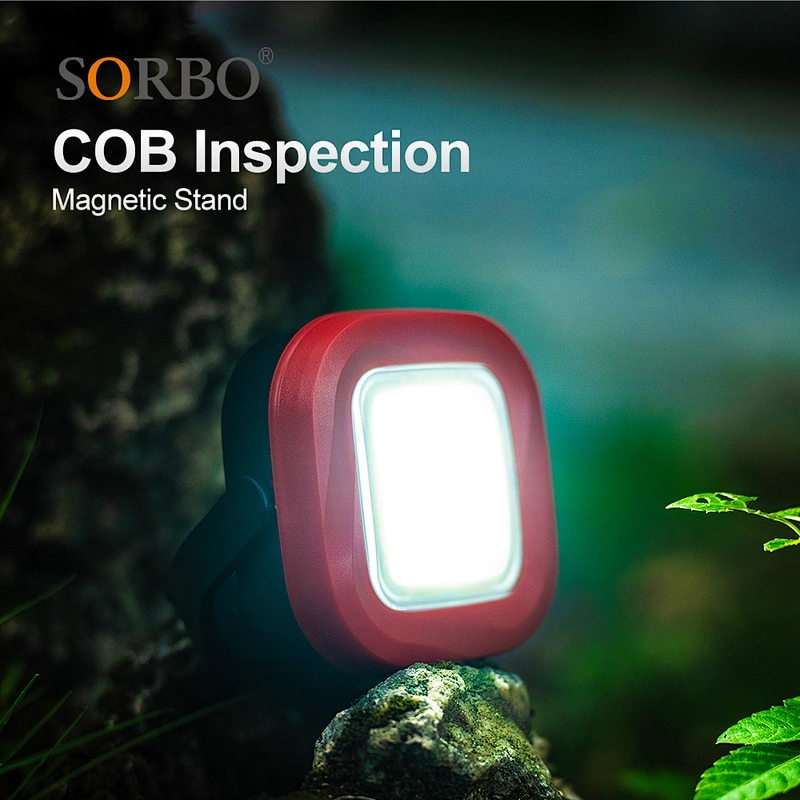 LED COB Work Light 180 Degree Rotate USB Rechargeable Anti-skidding Car Inspection Cordless Working Lamp with Magnet and Hook