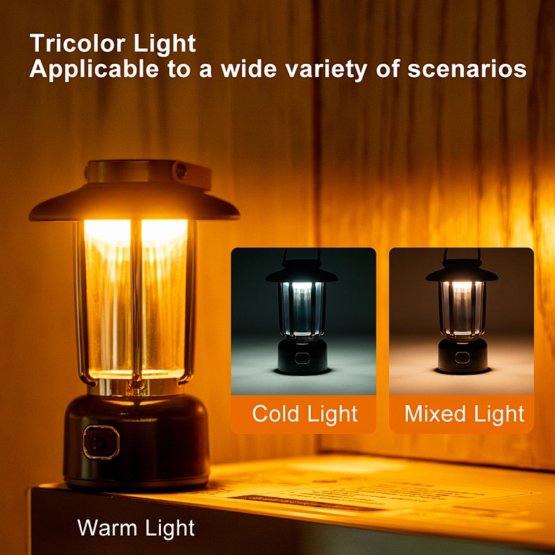 Outdoor Rechargeable Electric Tent Torch Camping Lamp Tactical  Led Camping Light Camping  Lantern With Hanging For Cam