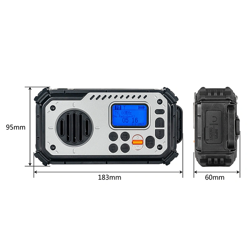 Emergency New Design Crank  Fm Solar Power Bank DAB Radio LED Flashlight