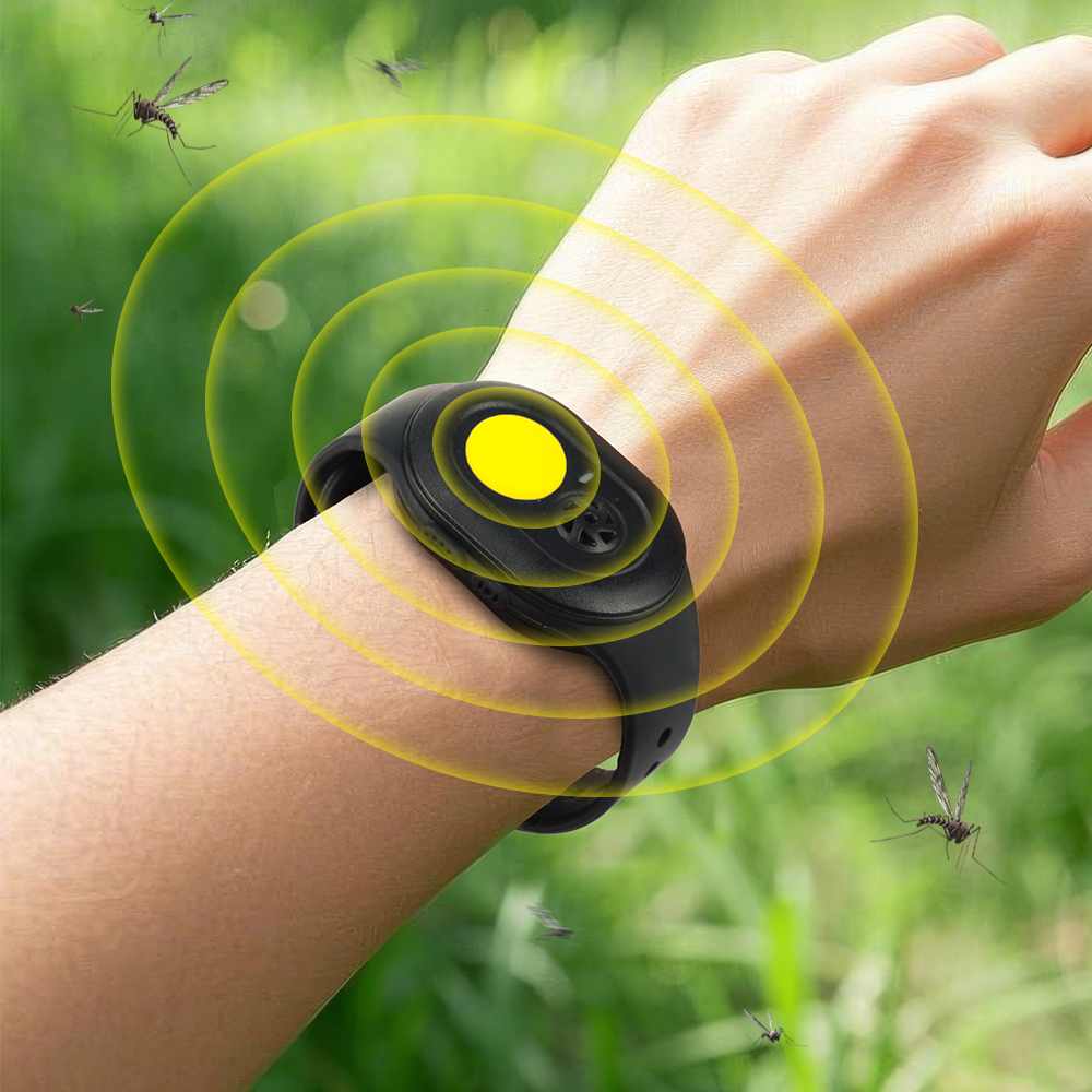 2025 New Design 2-in-1 Ultrasonic Yellow Light Mosquito Repellent Bracelet