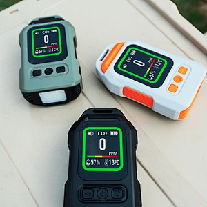 Portable Rechargeable CO CO2 Detector with Temperature Humidity Sensor and Flashlight Function for Home Camping Car Hotel Use