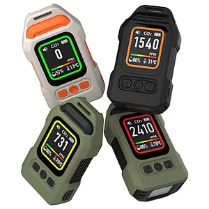 Portable Rechargeable CO CO2 Detector with Temperature Humidity Sensor and Flashlight Function for Home Camping Car Hotel Use