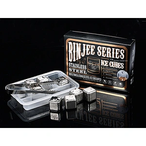 Direct manufacturer whiskey rocks gift set stainless steel ice cube set of 8