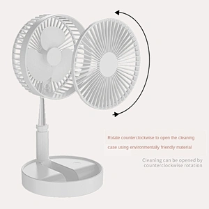 Desktop floor integrated usb charging folding storage desktop floor fan with a telescopic pole