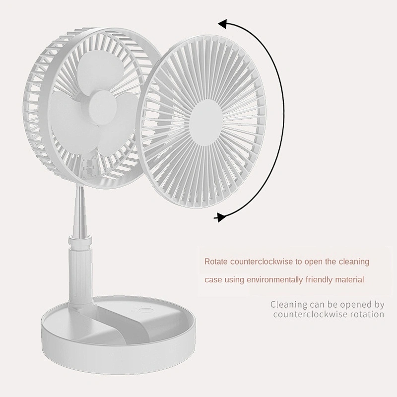 Desktop floor integrated usb charging folding storage desktop floor fan with a telescopic pole