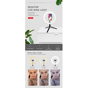 Mini 19cm 3000-6500K color temperature tripod led circle portable ring light led