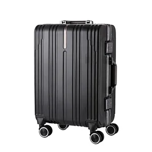 High compression PC shell three-fold aluminum alloy rod smart girls luggage traveling