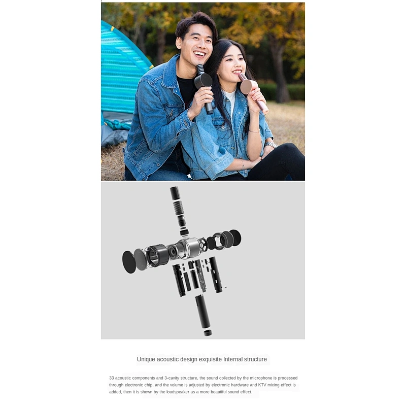 Integrated speaker and microphone multi-scene use wireless professional microphone
