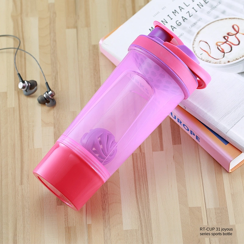PP material a shaking ball inside the bottle body sports gym plastic water bottles sport with handle