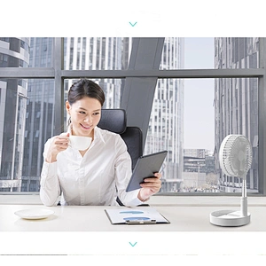 Desktop floor integrated usb charging folding storage desktop floor fan with a telescopic pole