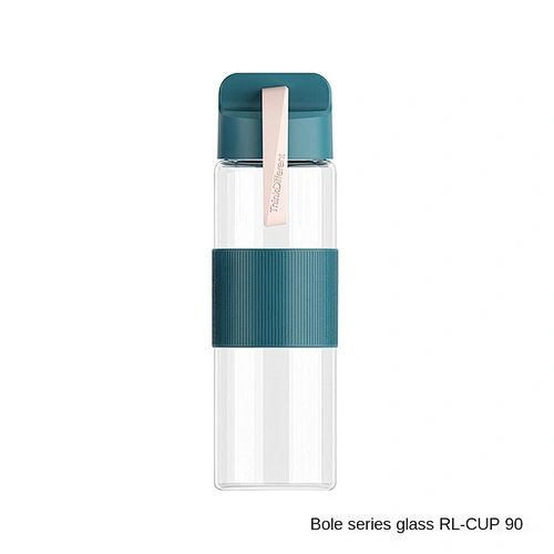 Large-capacity glass cup fresh colors fashionable and versatile 490ml custom glass water bottle