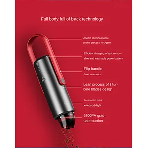 Powerful brand new turbine blade design handheld portable car vacuum cleaner
