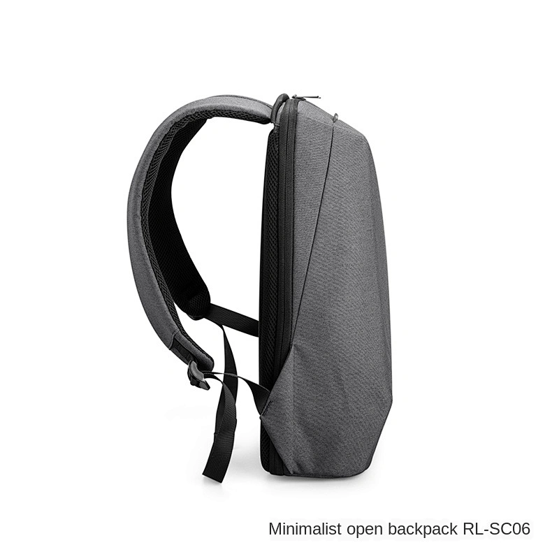 Front three-dimensional tailoring and full-open zipper design men travel waterproof business backpack