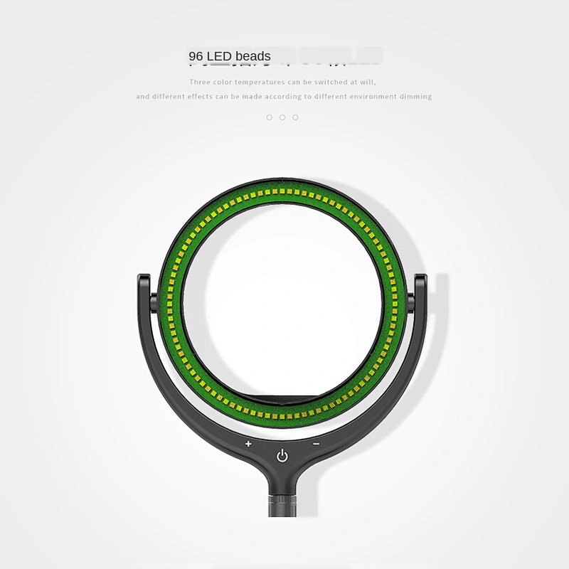 Infinite dimming touch switch adjustment three color temperature options mini ring fill light