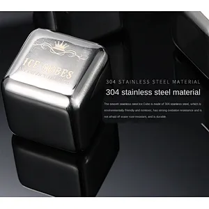 Direct manufacturer whiskey rocks gift set stainless steel ice cube set of 8