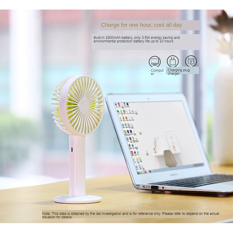 A built-in cosmetic mirror under the base hand battery portable electric fan