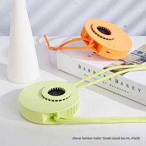 Hidden blade design mini round fan portable led home cooling fan round shape