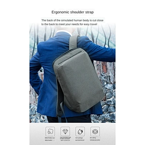 Front three-dimensional tailoring and full-open zipper design men travel waterproof business backpack