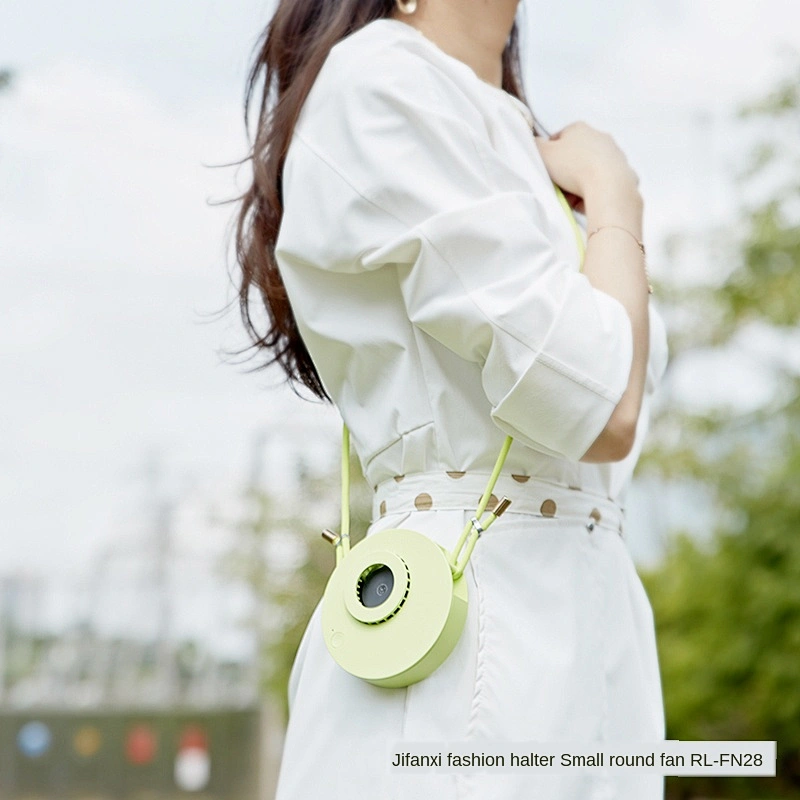 Hidden blade design mini round fan portable led home cooling fan round shape