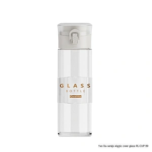 Translucent bullet cover unique anti-choke design cute water bottles glass crystal