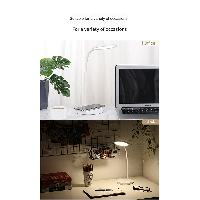 Simple design of lamp holder manufacture led desk lamp light with wireless charging