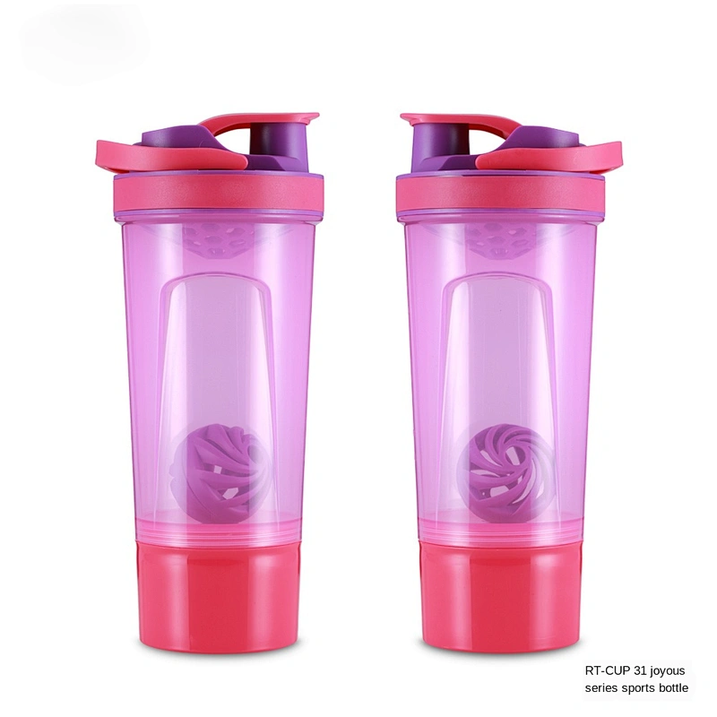PP material a shaking ball inside the bottle body sports gym plastic water bottles sport with handle