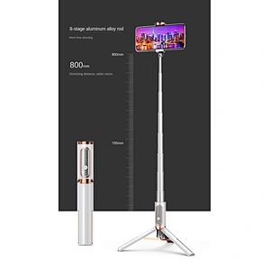 One-piece design high-quality rechargeable lithium batterie bluetooth flexible tripod selfie stick
