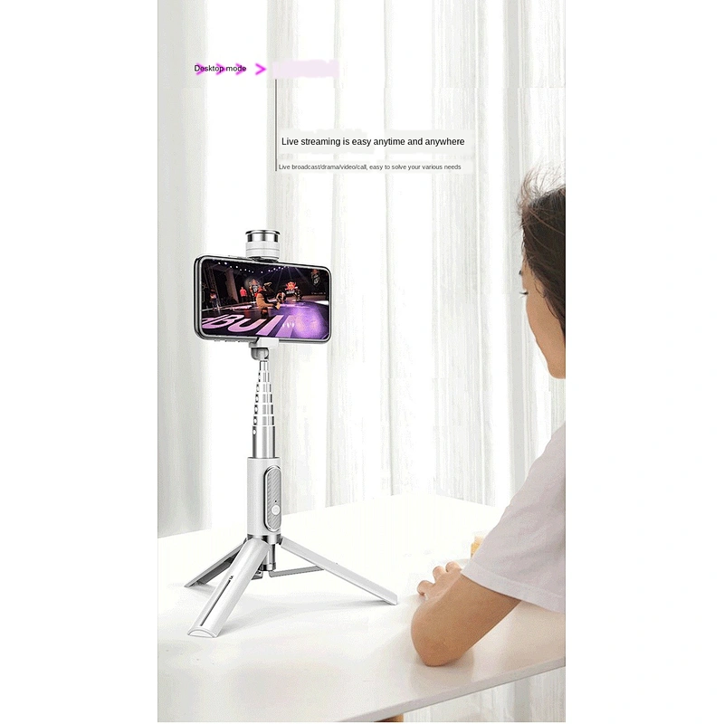 One-piece design high-quality rechargeable lithium batterie bluetooth flexible tripod selfie stick