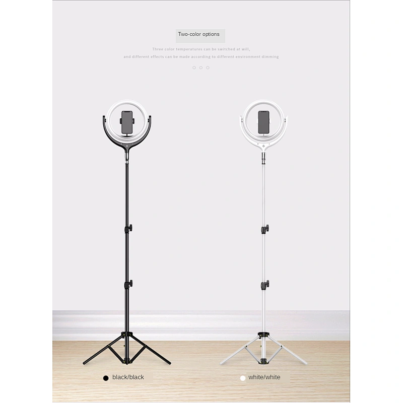 Infinite dimming touch switch adjustment three color temperature options mini ring fill light