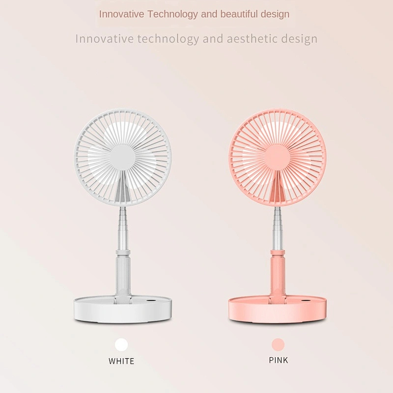 Desktop floor integrated usb charging folding storage desktop floor fan with a telescopic pole