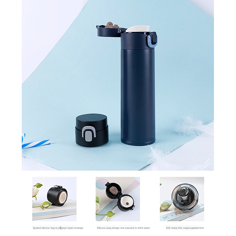 Ultra-lightweight safety lock design easy to clean thermo cup hot stainless steel with lid