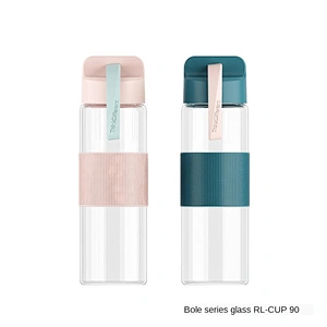 Large-capacity glass cup fresh colors fashionable and versatile 490ml custom glass water bottle