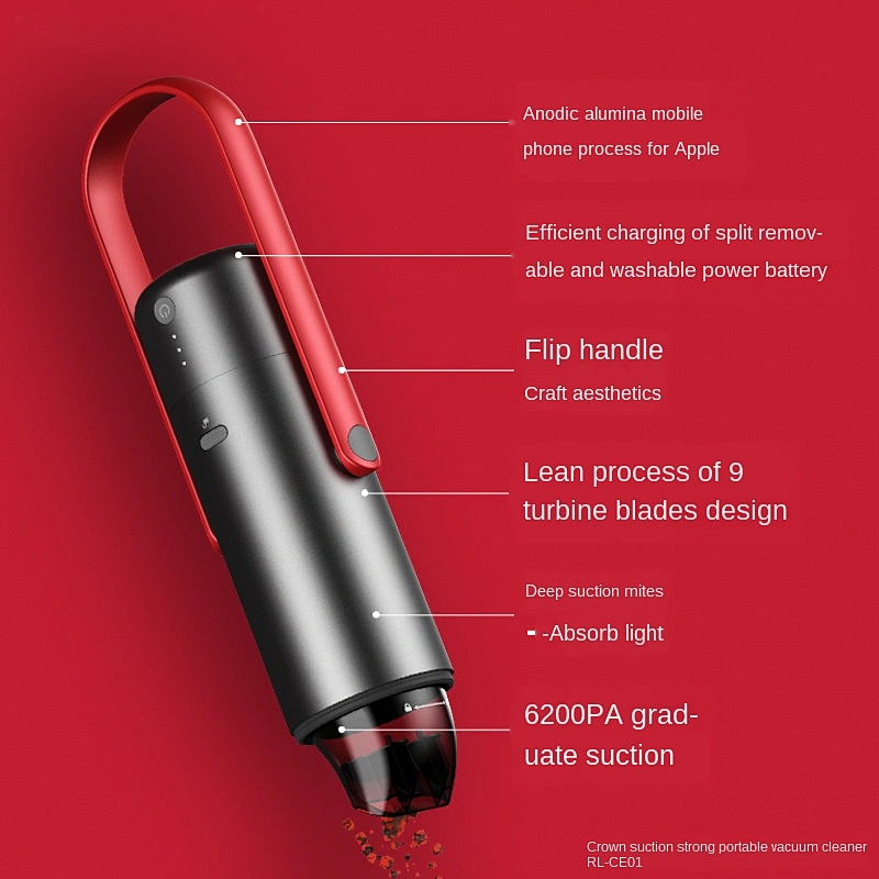 Powerful brand new turbine blade design handheld portable car vacuum cleaner