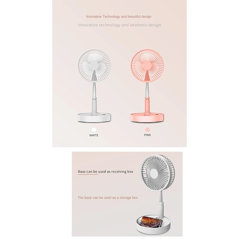 Economical Custom Design integrated charging folding storage floor usb desktop fan cooler