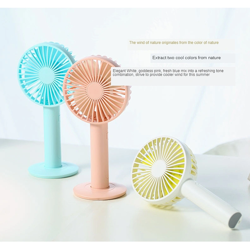 A built-in cosmetic mirror under the base hand battery portable electric fan